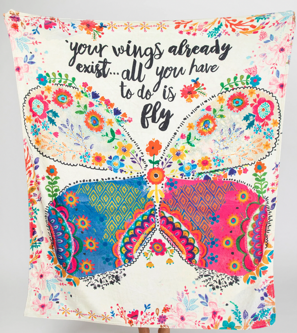 07164 Your Wings Already Exist Cozy Throw Blanket