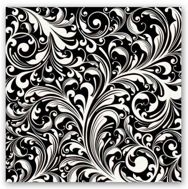 07421 Black Florentine Luncheon Napkins