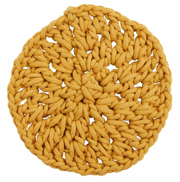 07472 Mustard Knotted Cotton Trivet