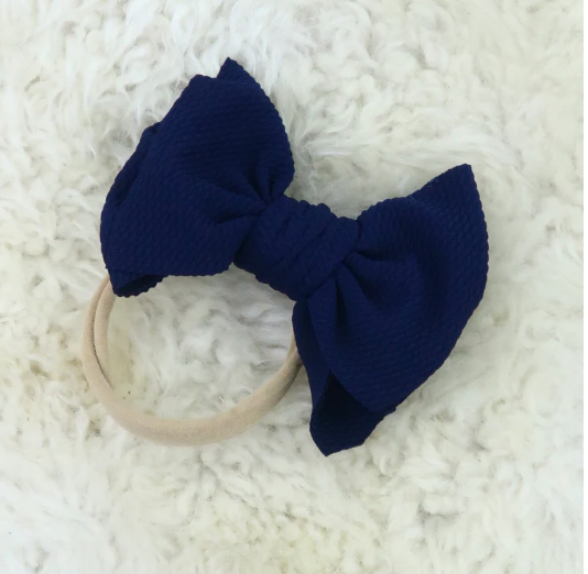 07698 Bow Headband-Navy