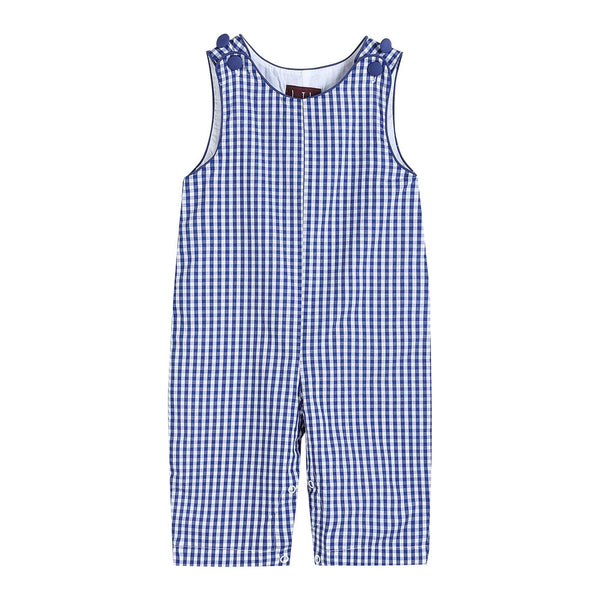 100013 Dark Blue Gingham Overalls