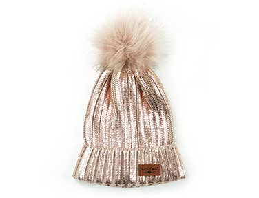 09706 Glacier Knit Pom Hat-Blush